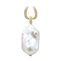 Pendentif en or et Perle blanche de culture d'eau douce