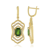 Boucles d'oreilles en argent et Diopside de Russie