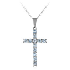 Collier en argent et Topaze bleu ciel