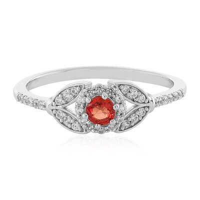 Bague en argent et Rubis rouge du soir