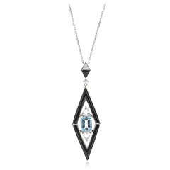 Collier en or et Aigue-Marine du Brésil AAA (CIRARI)