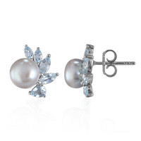 Boucles d'oreilles en argent et Perle de culture d'eau douce (TPC)