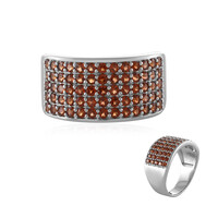 Bague en argent et Grenat du Mozambique