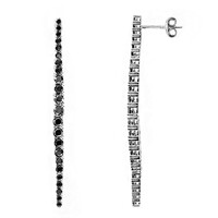 Boucles d'oreilles en argent et Spinelle noir