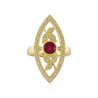 Bague en argent et Rubis de Madagascar