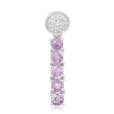 Pendentif en argent et Saphir pourpre de Ceylan non chauffé