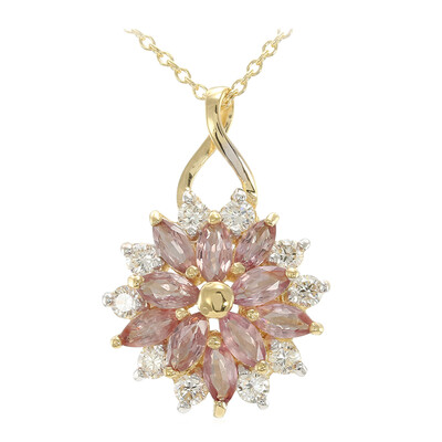 Collier en or et Saphir Padparadscha non chauffé (AMAYANI)