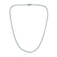 Collier en argent et Topaze bleu ciel