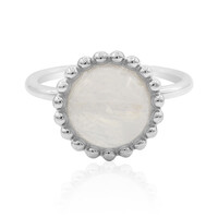 Bague en argent et Pierre de Lune arc-en-ciel