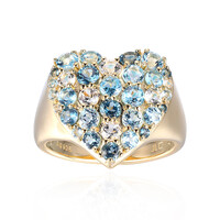 Bague en argent et Topaze bleu de Londres
