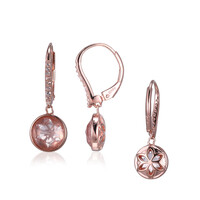 Boucles d'oreilles en argent et Quartz rose