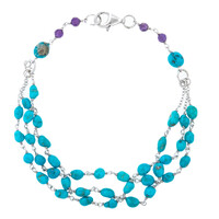 Bracelet en argent et Turquoise Sleeping Beauty (Anne Bever)