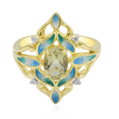 Bague en argent et Quartz olive