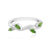 Bague en argent et Diopside de Russie