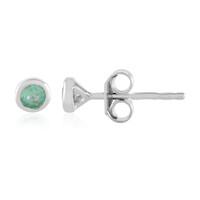 Boucles d'oreilles en argent et Emeraude de Colombie