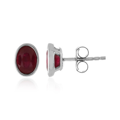 Boucles d'oreilles en argent et Rubis de Madagascar