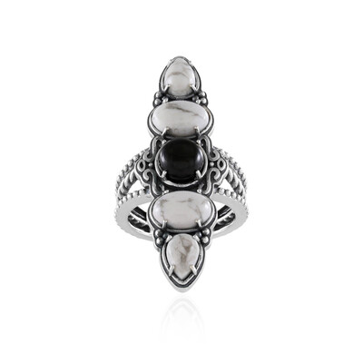 Bague en argent et Howlite (Desert Chic)