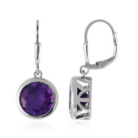 Boucles d'oreilles en argent et Améthyste de Zambie