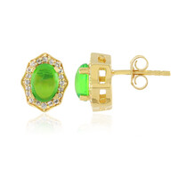 Boucles d'oreilles en argent et Opale verte d'Éthiopie