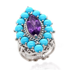 Bague en argent et Améthyste de Zambie (Dallas Prince Designs)
