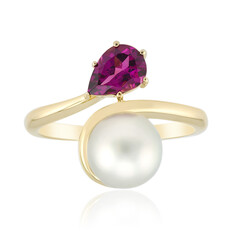 Bague en or et Perle blanche des mers du sud (Michelle Albala)