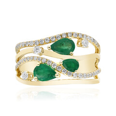Bague en or et Emeraude de Zambie AAA (CIRARI)