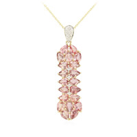 Collier en or et Saphir Padparadscha non chauffé