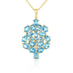 Collier en argent et Topaze bleu Suisse