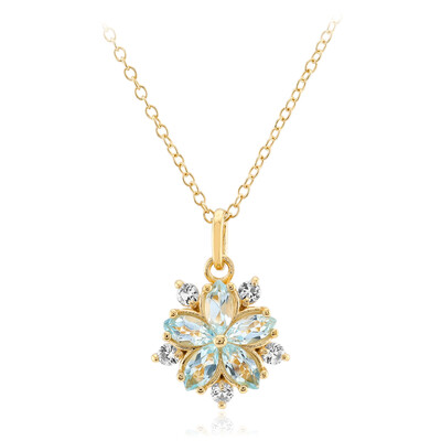 Collier en argent et Topaze bleu ciel