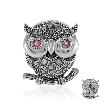 Broche en argent et Tourmaline rose