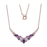 Collier en argent et Améthyste de Zambie