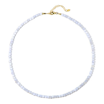 Collier en argent et Agate zonée bleue