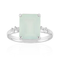 Bague en argent et Calcédoine d'eau