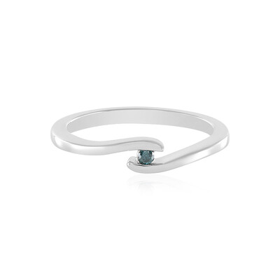 Bague en argent et Diamant bleu I3
