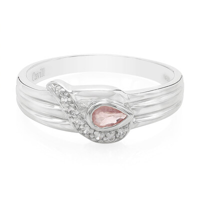 Bague en argent et Saphir Padparadscha