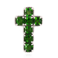 Pendentif en argent et Diopside de Russie