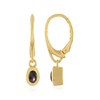 Boucles d'oreilles en argent et Saphir étoilé noir
