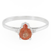 Bague en argent et Rubis rouge du soir
