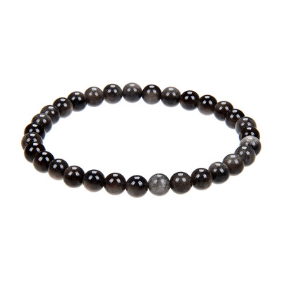 Bracelet et Obsidienne argentée