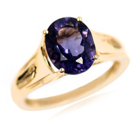 Bague en or et Quartz Myrtille