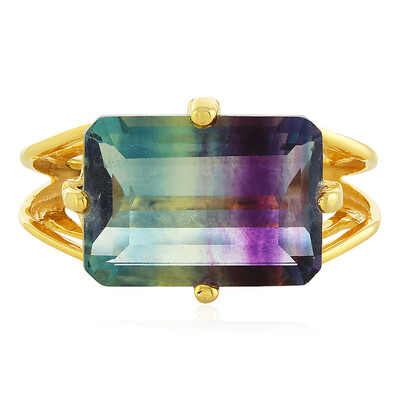 Bague en argent et Fluorite multicolore