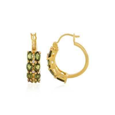 Boucles d'oreilles en argent et Moldavite