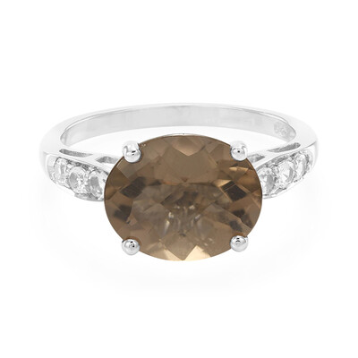 Bague en argent et Quartz fumé