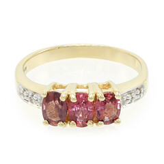 Bague en or et Saphir Padparadscha non chauffé
