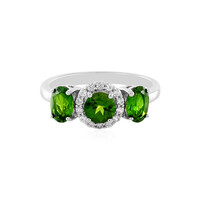 Bague en argent et Diopside de Russie