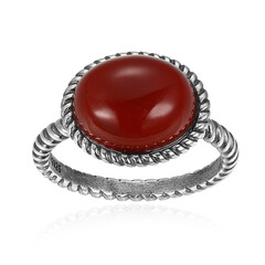 Bague en argent et Agate rouge