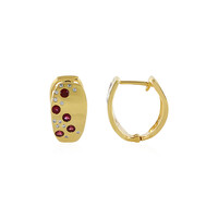 Boucles d'oreilles en argent et Spinelle rouge noble