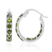 Boucles d'oreilles en argent et Tourmaline verte