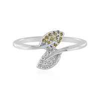 Bague en argent et Diamant jaune SI1