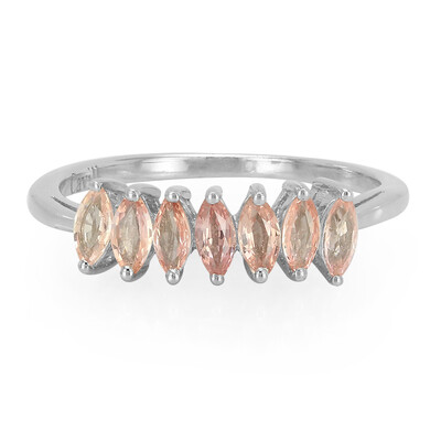 Bague en argent et Saphir Padparadscha